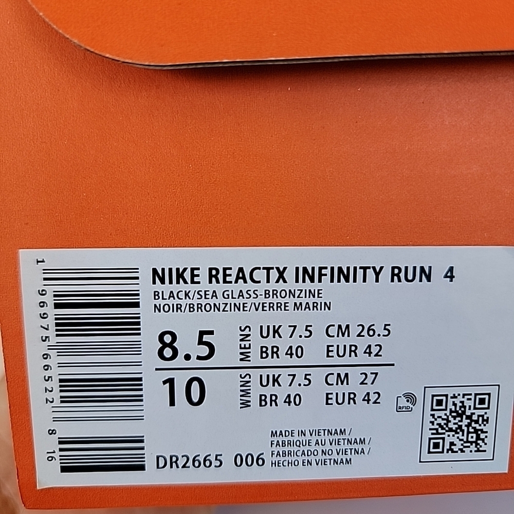 Nike Reactx Infinity Run 4 Black/sea Glass-Bronzine DR665 006 - Picture 14 of 16